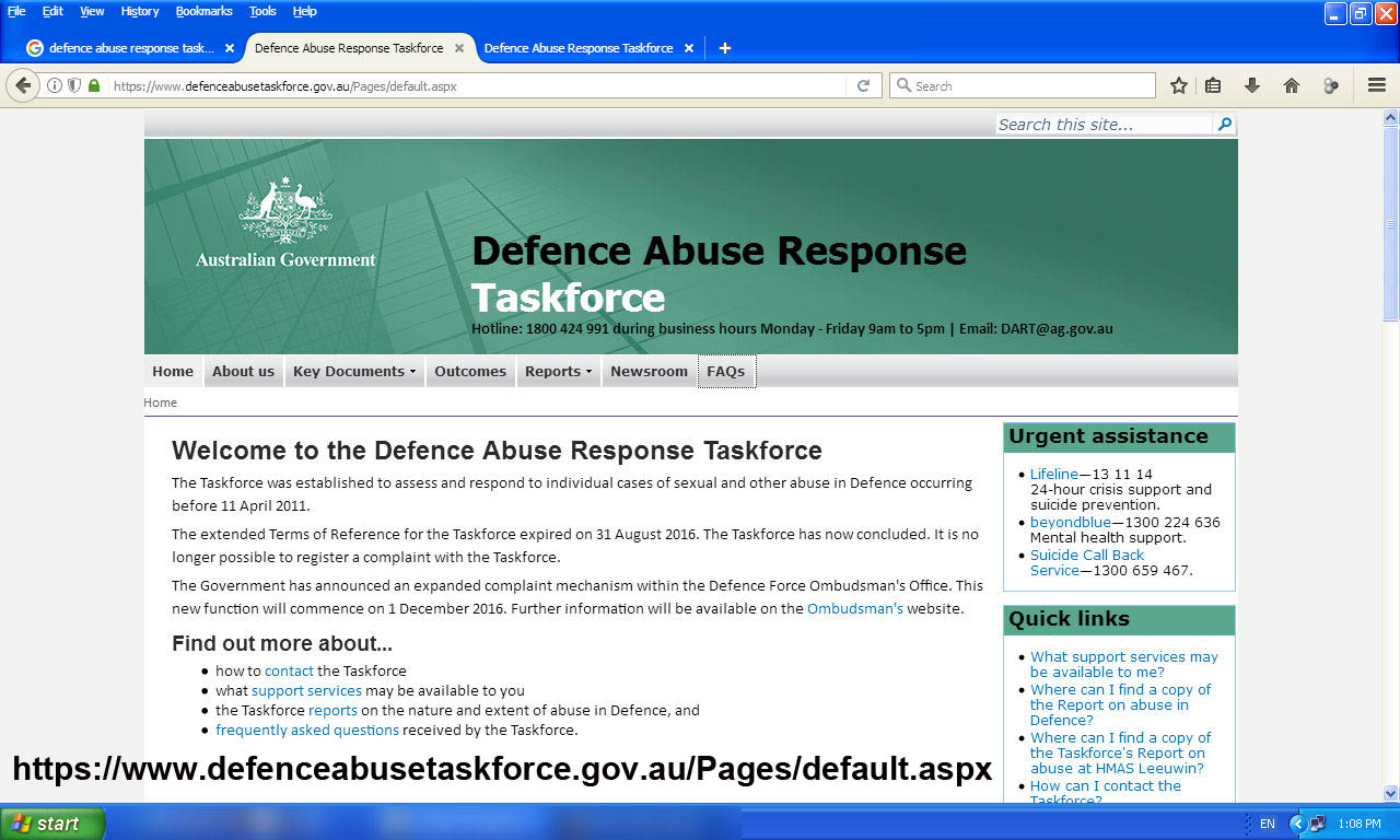 Abuse in the ADF - Historical Timeline
