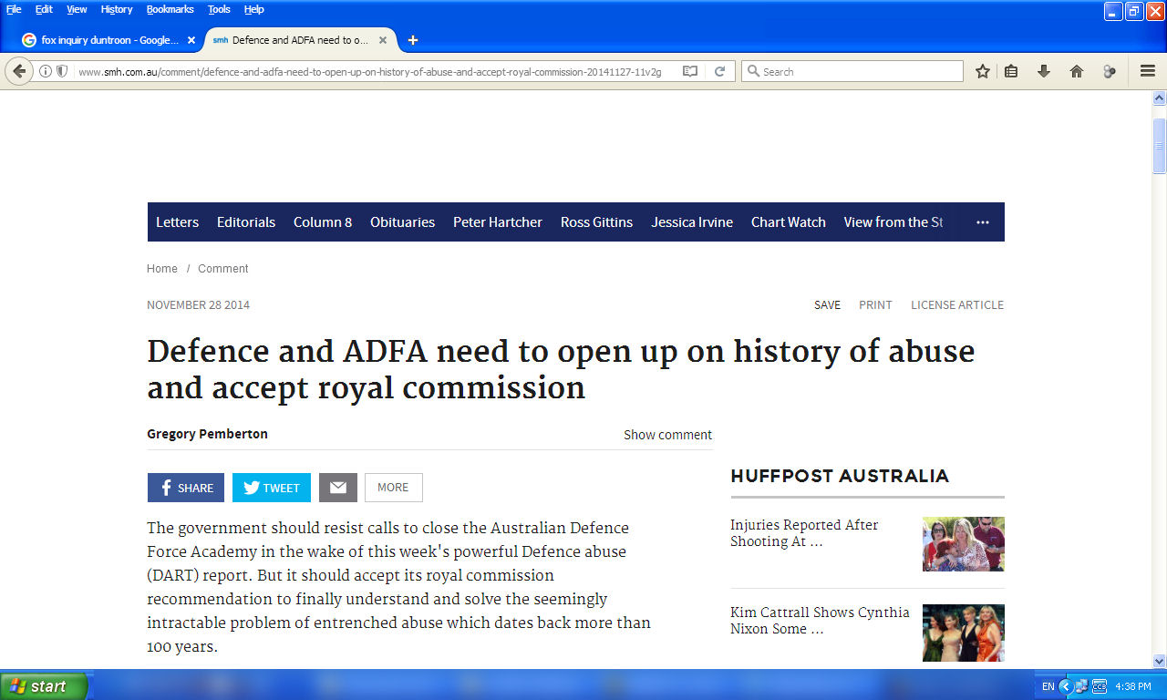 Abuse in the ADF - Historical Timeline (Tablets Version)